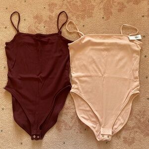 NEW NWT Bundle of 2 Old Navy Women’s Cami Bodysuits Pink Red Medium M
